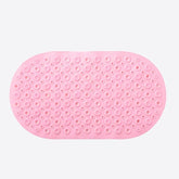 Kuber Industries Bath Mat | PVC Bathroom Mat | Shower Bath Mat | Floor Tub Mat | Bathroom Oval Mud Mat | Anti-Skid Shower Bathroom Mat | Q-02D | Pink